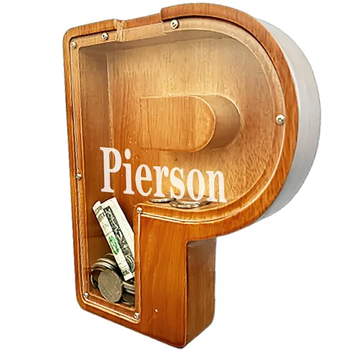 Miniatura 2 de Alcancía personalizada grande de madera con letras, alcancía de monedas, alcancía personalizada con nombre, puede usarse como regalo de Navidad