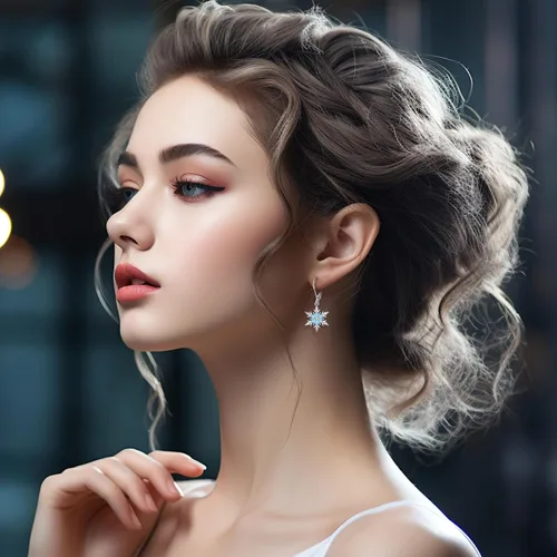Miniatura 33 de Aretes colgantes de plata de ley con diseño de árbol de la vida, flor, abeja, animales, gato, colibrí, piedra lunar, turquesa, aretes con cierre