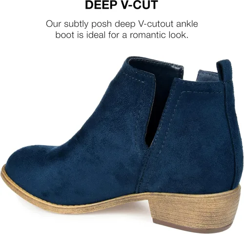 Miniatura 3 de Journee Collection Botas de gamuza sintética con punta redonda para mujer
