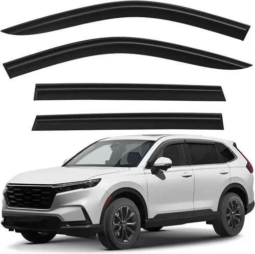 Miniatura 13 de Deflectores de ventana con cinta adhesiva teñida de humo para ventana lateral, deflectores de lluvia compatibles con brújula 2017-2026 - 4 piezas.