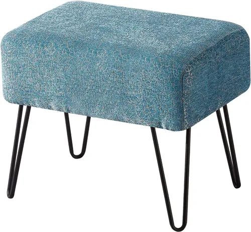 Miniatura 17 de Home Soft Things Otomana de felpilla jacquard, 19 x 13 x 17 pulgadas de alto, color marrón claro Arusha, banco otomano mullido para sala de estar
