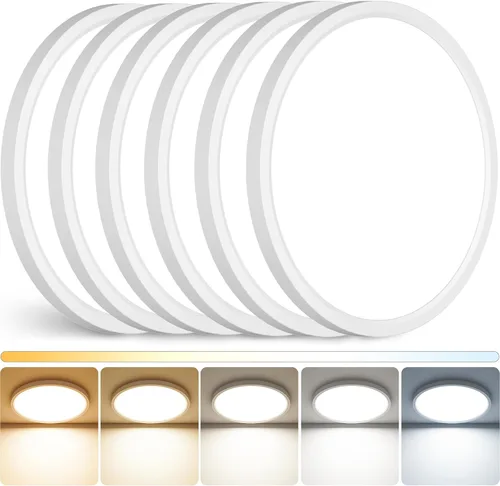 Miniatura 14 de Peasur - Lámpara de techo led de 18 cm, montaje empotrado ajustable, 3000 K/3500 K/4000 K/5000 K/6500 K, 1500 LM, 15 W, lámpara redonda blanca Blanco