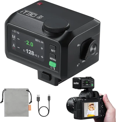 Miniatura 12 de Godox iT30Pro-C Pocket TTL Camera Flash para Canon: 2.4G inalámbrico+pantalla táctil (equivalente a disparador X3 incorporado), batería de iones