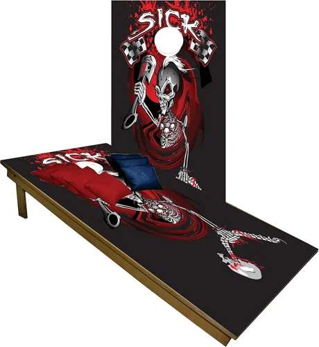 Miniatura 24 de BackYardGamesUSA Juego de tablas de cornhole de madera prémium hechas a mano – Serie Calavera – Hecho a mano en Estados Unidos, tamaño reglamentario