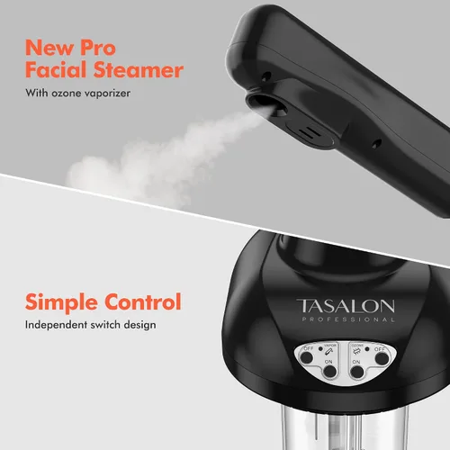 Miniatura 2 de TASALON Vaporizador facial sobre ruedas, vaporizador facial para rejuvenecimiento profesional de la piel, kit de vapor facial para el hogar, spa