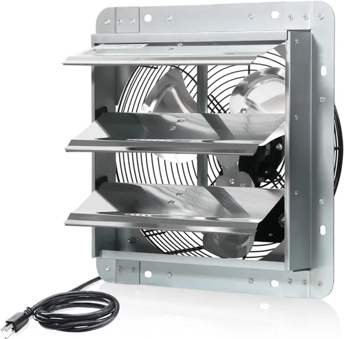Miniatura 9 de KEN BROWN Ventilador de obturación de 18 pulgadas, ventilador de ventilación montado en la pared de alta velocidad de 2450CFM con cable