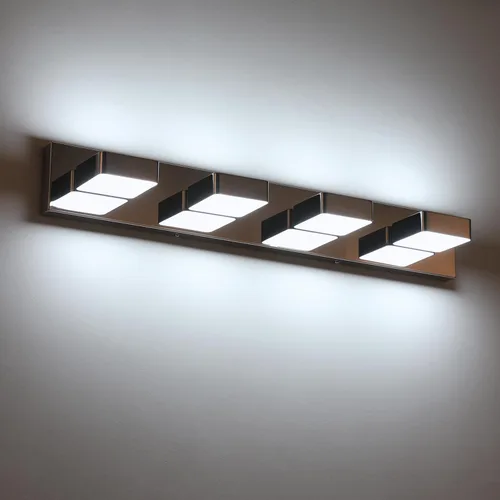 Miniatura 13 de Lámparas LED modernas de 2 luces LED para tocador de baño (15.5 pulgadas, blanco frío 6000 K), accesorios de iluminación de pared de baño