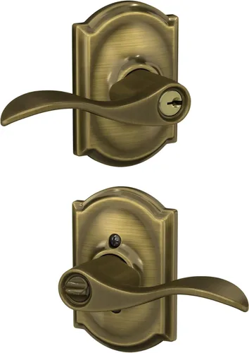 Miniatura 90 de SCHLAGE - Manija de puerta Accent con cerradura de paso libre para pasillo y armario en bronce antiguo - F10 ACC 716 Bronce Envejecido