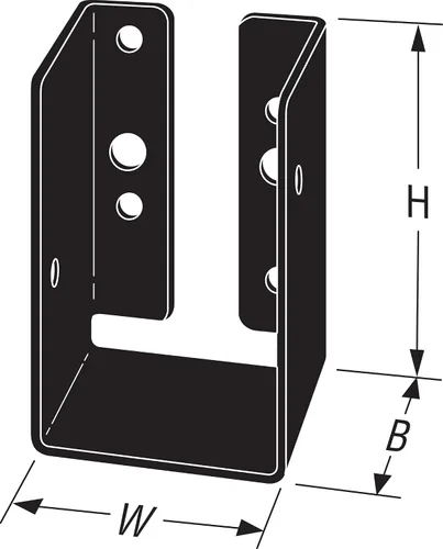 Miniatura 10 de Simpson Strong-Tie APLH24R Outdoor Accents ZMAX, colgador de vigas de luz negra para 2x4 áspero (paquete de 12)