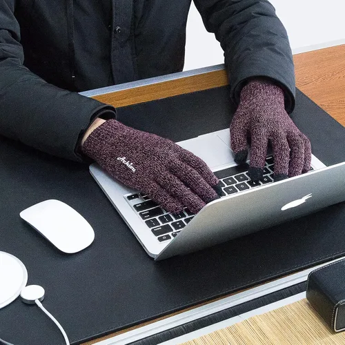 Miniatura 19 de Achiou Guantes de invierno para hombres y mujeres, guantes para pantalla táctil, gel de silicona antideslizante grueso mejorado, forro térmico