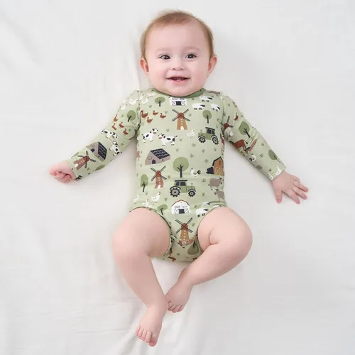 Miniatura 178 de pureborn Mameluco de algodón súper suave para bebés niños y niñas de 0 a 24 meses