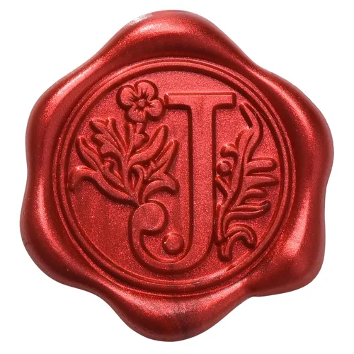 Miniatura 13 de Yoption 50 calcomanías adhesivas para sellos de cera con letra roja metálica, sellos de sobre, sellos de sobre, calcomanías de cera autoadhesivas