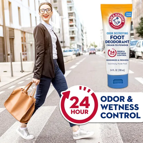 Miniatura 4 de Arm & Hammer Desodorante de Crema a Polvo para Pies, Protección de 24 Horas contra el Olor y Humedad, Antitranspirante Eficaz y de Larga Duración