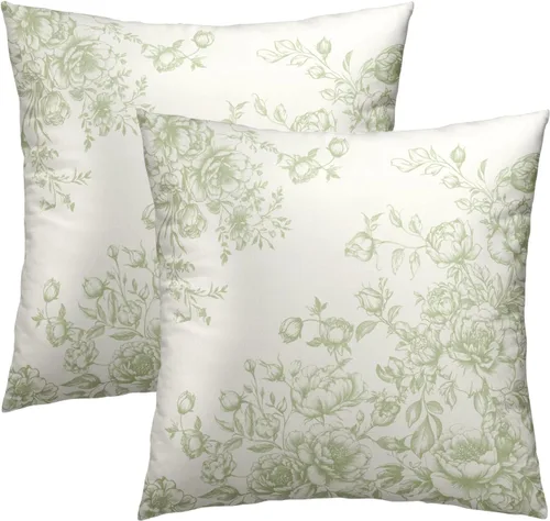 Miniatura 31 de Fundas de Almohada de Bosque de Pinos 22x22 Juego de 2, Fundas de Almohada Decorativas de Árboles de Abeto y Cedro Verde Nieve Beige de Invierno