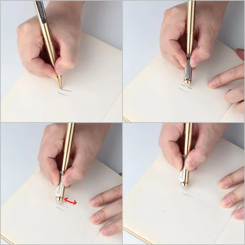 Miniatura 5 de SMOOTHERPRO Erasable Solid Brass Bolt Action Pen,Weighted Heavy Pen Compatible with Pilot FriXion Refill,Durable Pen Clip for EDC Pocket Business