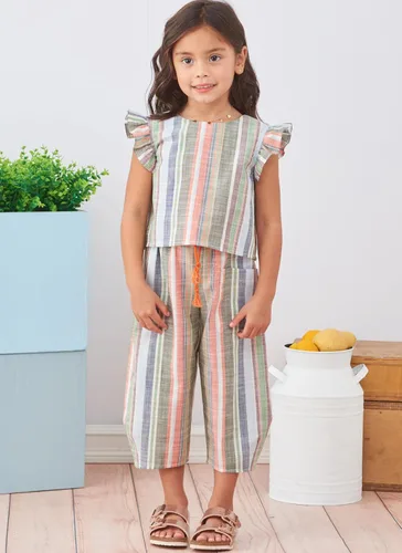 Miniatura 8 de Simplicity Vestido para niños y niñas, top corto y pantalones sin botones, paquete de patrón de costura, código de diseño S9761, tallas 3-4-5-6