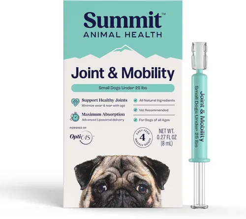 Summit Canine - Suplemento para articulaciones y movilidad para perros pequeños, condroitina líquida natural con suministro liposomal para artritis,