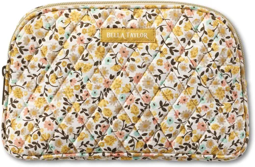 Miniatura 21 de Bella Taylor Bolsa de maquillaje de algodón acolchada grande para mujeres, bolsa de cosméticos de viaje