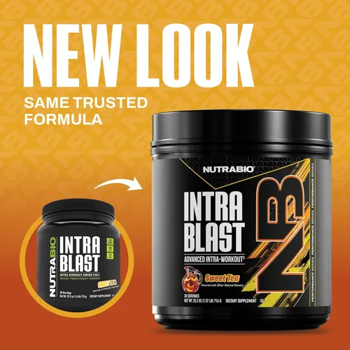 Miniatura 2 de NutraBio Intra Blast BCAA Polvo de Suplemento de Aminoácidos, Mezcla de Electrolitos e Hidratación, Intra, Pre Entrenamiento y Recuperación