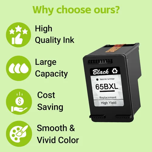Miniatura 4 de 65XL 65 Cartucho de tinta negro compatible con HP Ink 65 para HP65 XL 65XL Cartucho de tinta negra para impresoras HP Envy 5000 5055 5058 5052 5014