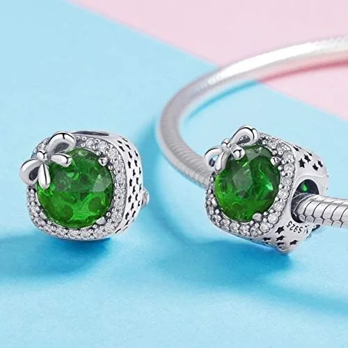 Miniatura 4 de MUERDOU Abalorio de piedra natal apto para dijes, pulsera, lazo, cumpleaños, cristal para pulsera y collar