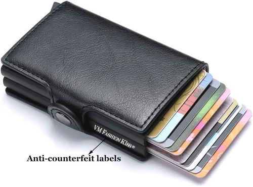 Miniatura 2 de Cartera ultrafina con bloqueo de RFID segura para tarjetas de crédito, Negro -, Minimalista