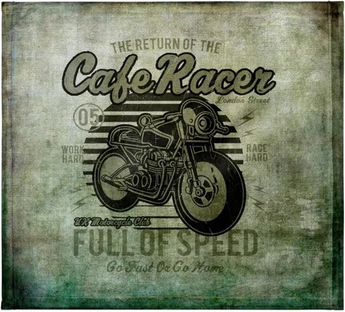 3dRose Vintage Motorcycle Caferacer Poster Art in Grey Grunge Style 11x12 Wash Cloth for Face and Body