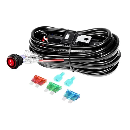 Miniatura 14 de RIGIDON Kit de mazo de cables de barra de luz LED, interruptor basculante de 12 V, 18 AWG, relé de alimentación, cable automotriz para barra de luz