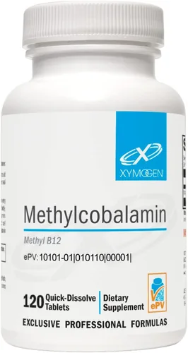 XYMOGEN Metilcobalamina - 5 mg de vitamina B12 - Apoya la metilación saludable, la salud neurológica y la formación de glóbulos rojos - Sin OMG y