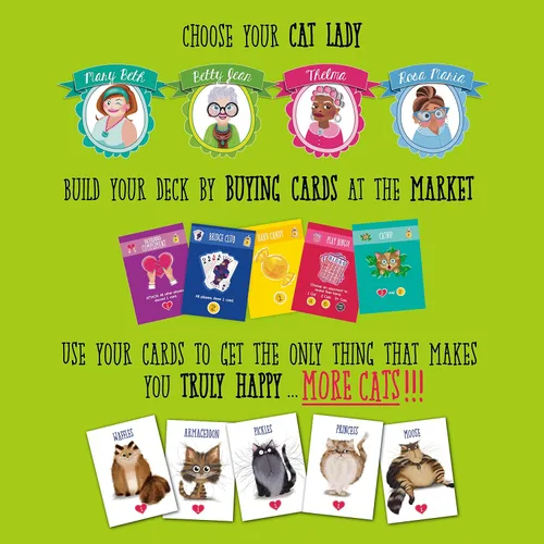 Miniatura 6 de Cat Ladies of Maple Street - ¡Nuevo! - Divertido juego de mesa familiar Juego de cartas de construcción de mazos Juegos de cartas para adultos