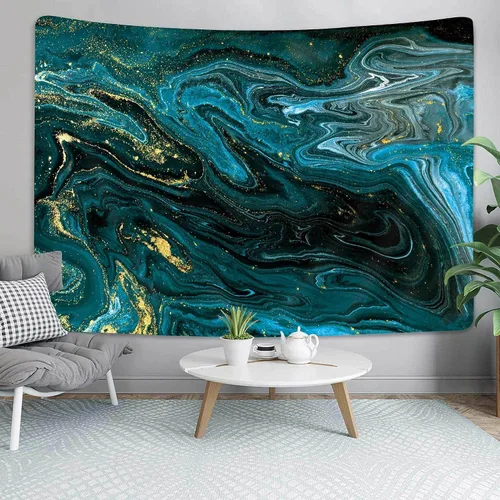 Miniatura 9 de Tapiz de mármol para colgar en la pared para dormitorio, sala de estar, decoración de dormitorio, textura de océano verde, 40 x 30 pulgadas