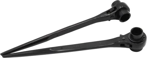 Paquete de 2 llaves rápidas hexagonales para andamio, llave de trinquete de doble extremo, 0.748 in/0.866 in (ennegrecimiento)
