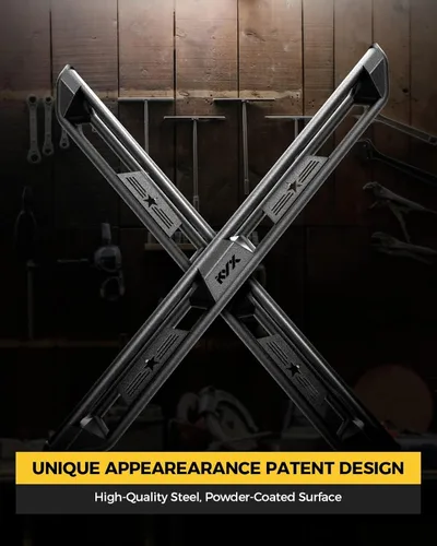 Miniatura 3 de KYX Estribos para Ford F150 2015-2024 2017-2024 F250 F350 Supercrew Cab, 3 peldaños laterales de tubo, diseño de dos escalones para puerta