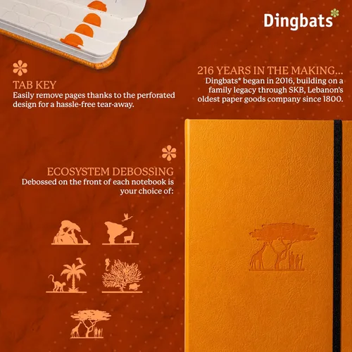 Miniatura 2 de Dingbats* Cuaderno de escritura con puntos de la Tierra A5 - Tapa dura de cuero vegano - Ideal para el trabajo, viajes - Incluye bolsillo, cierre
