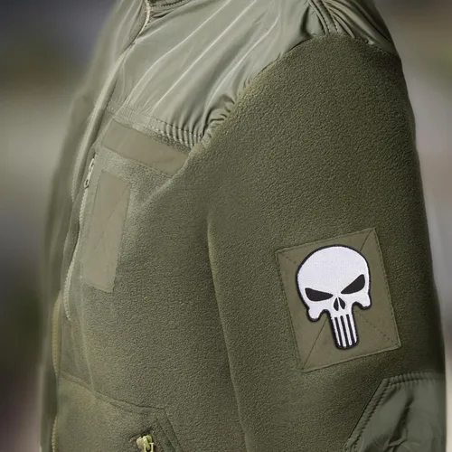 Miniatura 6 de 2 parches de calavera blanca bordados con cierre de gancho y bucle, parche táctico militar moral para mochila, chaleco a prueba de balas, arnés