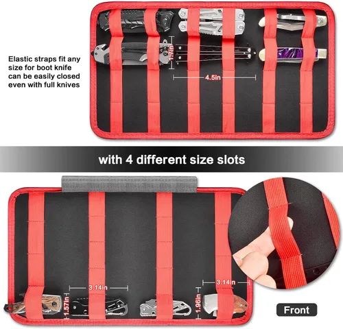 Miniatura 3 de Estuche de exhibición de cuchillos para más de 64 cuchillos de bolsillo, fundas plegables para cuchillos para colecciones, soporte de bolsa