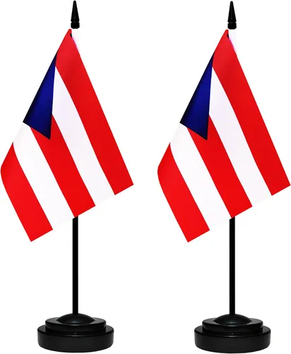 Miniatura 8 de Juego de banderas de escritorio de México, paquete de 2 banderas de mesa mexicanas, mini bandera de escritorio pequeña con poste negro sólido de 12