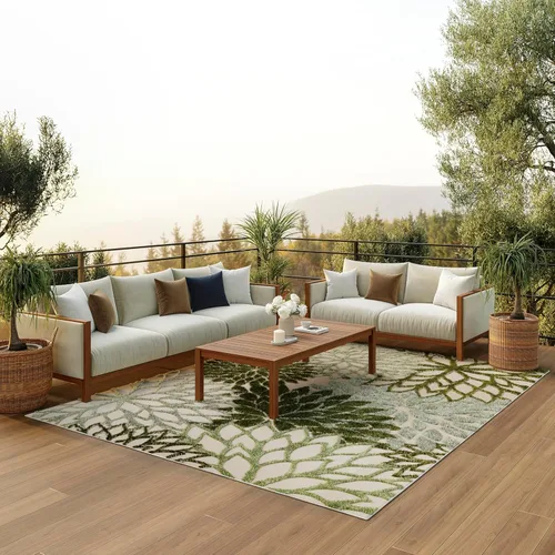 Miniatura 32 de Nourison Aloha - Tapete negro/blanco para interior o exterior, 2 pies y 3 pulgadas x 8 pies, tropical, botánico, fácil limpieza, no desprende pelo
