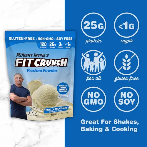 Miniatura 6 de Fitcrunch Mezcla triple de proteínas Diseñado por Robert Irvine Con tecnología Mixability, libre de gluten, soya y sin OMG, Vainilla, 1