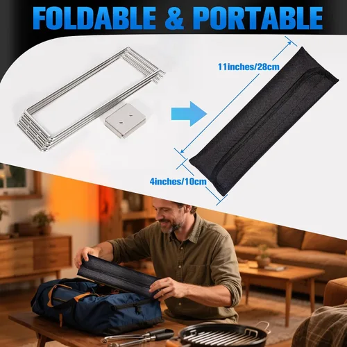 Miniatura 6 de Soporte para hoguera para estufa individual, fogata y otras fogatas al aire libre de 15 a 20 pulgadas, soporte de acero inoxidable, accesorios