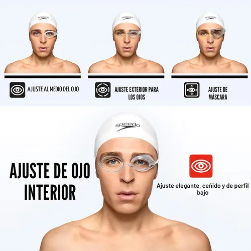Miniatura 2 de Speedo Gafas de natación para mujer Vanquisher 3.0 con espejo Antiempaña, protección UV, lente ocular 360, ajuste para carreras de mujer Azul