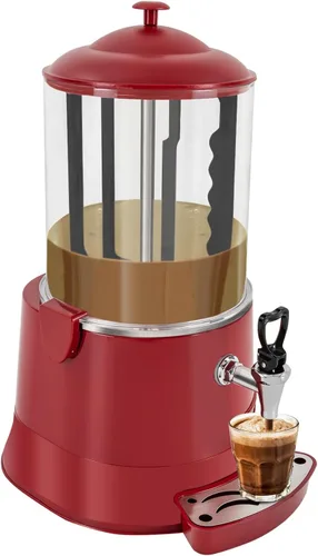 Dispensador comercial de chocolate caliente de 10 L, calentador de bebidas calientes, máquina para hacer chocolate caliente, olla de bebidas Rojo