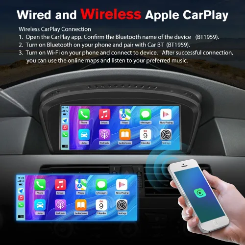 Miniatura 4 de Pantalla de radio de coche Linux de 8.8 pulgadas para BMW Serie 3/5 E60 E61 E63 E64 E90 E91 E92 CCC (2004-2008) CarPlay Android Auto Display Mirror