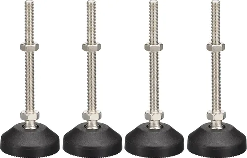 Miniatura 7 de uxcell Niveladores de muebles, 4 pies de nivelación universales de nailon M10x80x50mm, patas de mesa giratorias ajustables para muebles, máquinas