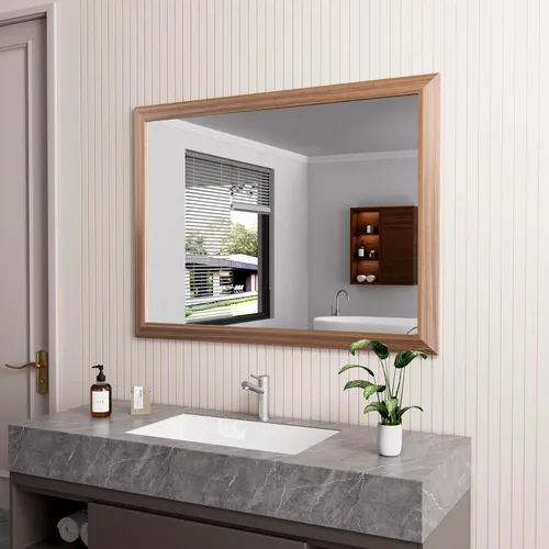 Miniatura 18 de Amorho Espejo de Baño Negro, Espejos de Pared de 24x30 Pulgadas con Marco de Metal Grueso para Sobre el Fregadero, Dormitorio, Sala de Estar