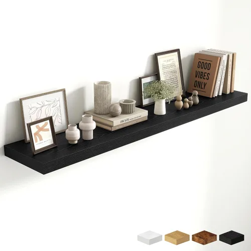Miniatura 123 de Estantes flotantes de 48 pulgadas para pared, estante de chimenea de 10 pulgadas de profundidad, estantes flotantes de madera para pared, estantes