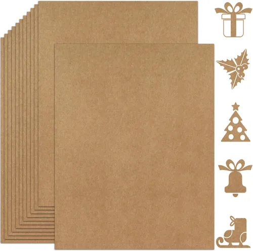 25 hojas de papel de cartulina marrón de 8.5 x 11 pulgadas, papel grueso de 92 libras para álbumes de recortes, invitaciones, impresión y tarjetas