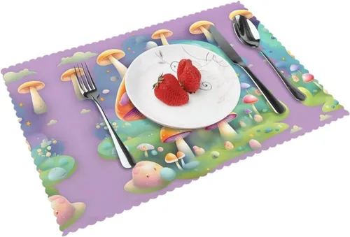 Miniatura 16 de Rectangular Placemats Set of 4, Heat Resistant Arizona Flag Printed Kitchen Dining Table Mats
