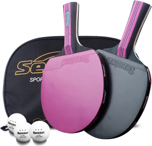 Senston Paletas de ping pong para entretenimiento o competición - Juego de paletas de ping pong con velocidad avanzada, control Púrpura