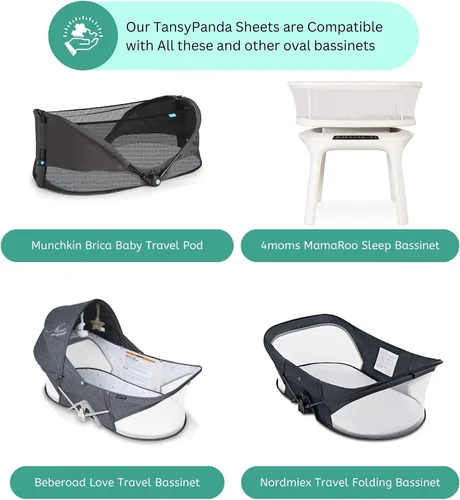 Miniatura 2 de Sábanas de moisés para Maxi Cosi Iora, Munchkin Brica Fold N' Go, 4moms MamaRoo, Delta Children Moisés, 3 piezas, 18 x 33 pulgadas, ultra suaves